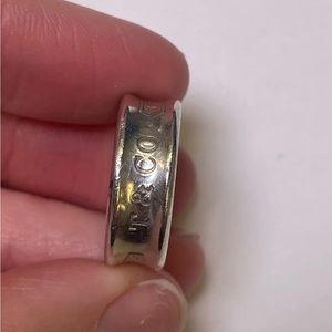 Tiffany & Co 1837 Concave Band Ring 925 Sterling Silver Size 4.5 6.6mm (R803)